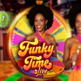 Funky Time slot logo by Evolution at BetPanda Casino