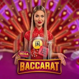 Mega Baccarat online game logo by Pragmatic Play on betpandaapp.com